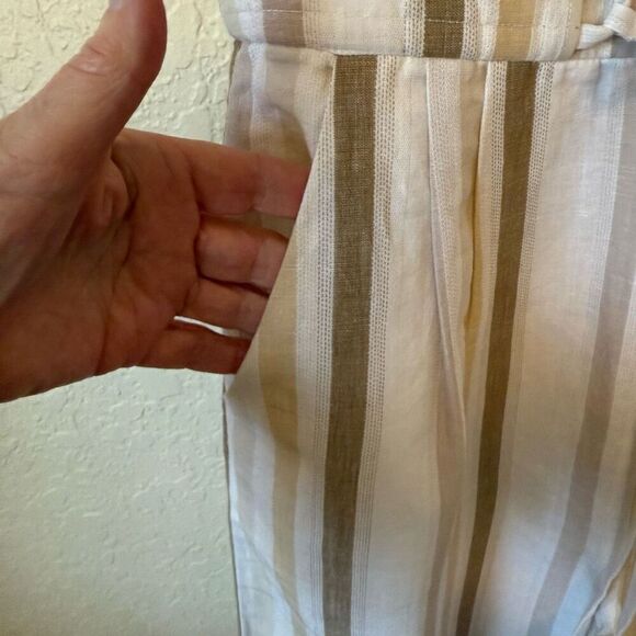 Greylin Lenox Ivory, Flax and Gray Linen Blend Wide Leg Jumpsuit Size S Coastal - Picture 7 of 16